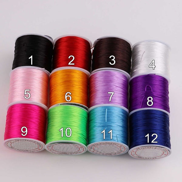 0.8 to 2MM Coated Round Elastic Cord, Beading Stretchy Shock Cord
